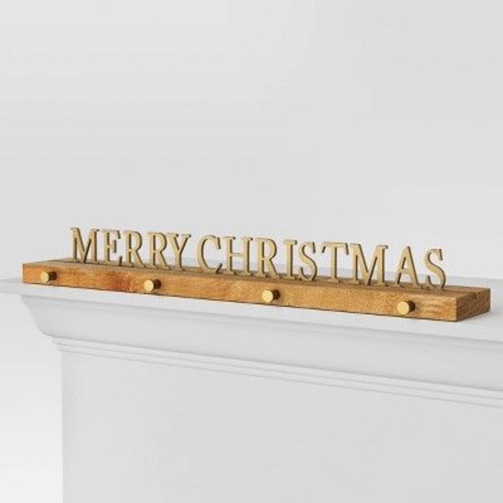 Open Box - Threshold - Merry Christmas Stocking Holder - Threshold Brown - Picture 2 of 3